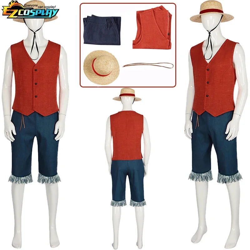 Fantasia Monkey D. Luffy – One Piece | Chapéu de Palha + Kit Completo Adulto
