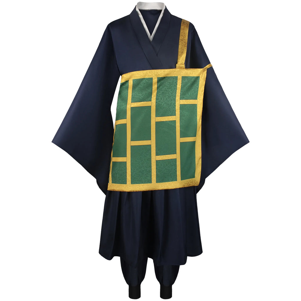Fantasia Geto Suguru Cosplay – Jujutsu Kaisen | Kimono Preto e Azul com Peruca