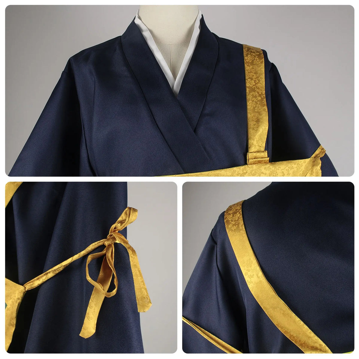 Fantasia Geto Suguru Cosplay – Jujutsu Kaisen | Kimono Preto e Azul com Peruca