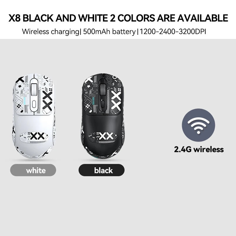 Mouse Gamer Sem Fio Warvank X8 – Bateria 500mAh, Recarga TYPE-C | Notebook e Desktop