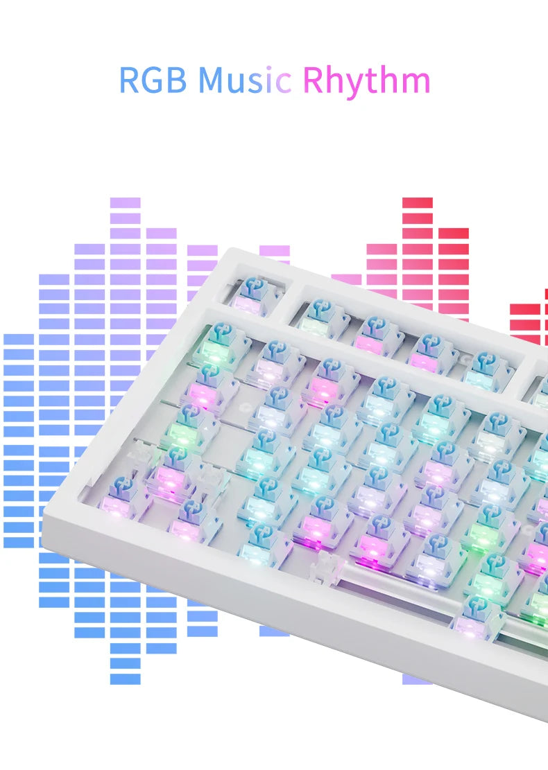 Teclado Mecânico Sem Fio AJAZZ AK820 Pro – Bluetooth 5.1, 2.4G, USB-C, RGB, Hot Swap, Gasket Mount