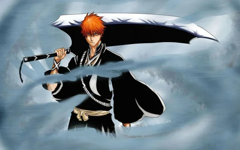 Fantasia Kurosaki Ichigo Cosplay – Bleach | Kimono Shinigami Mugetsu/Tensa Zangetsu