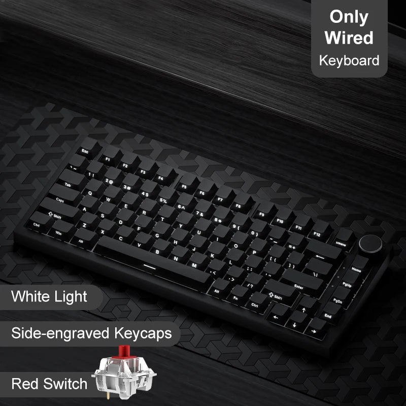 Teclado Mecânico Sem Fio AJAZZ AK820 Pro – Bluetooth 5.1, 2.4G, USB-C, RGB, Hot Swap, Gasket Mount