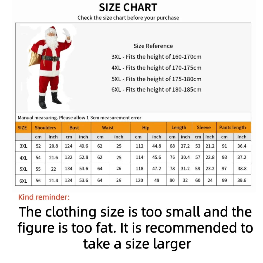 Fantasia Papai Noel Cosplay – Conjunto Veludo Dourado Natal | 5 a 10 Peças Adulto