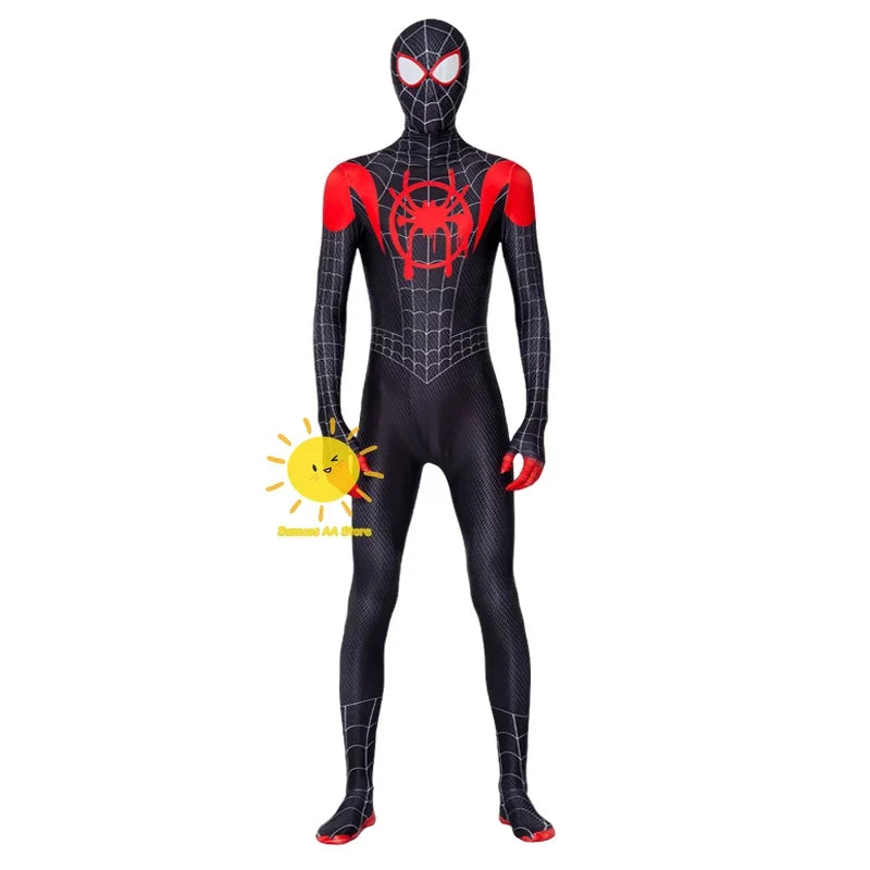 Fantasia Miles Morales Spider-Man – Across the Spider-Verse | Kit Completo Adulto e Infantil