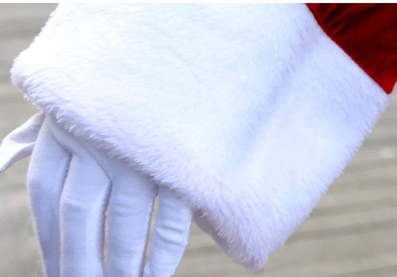 Fantasia Papai Noel Cosplay – Conjunto Veludo Dourado Natal | 5 a 10 Peças Adulto