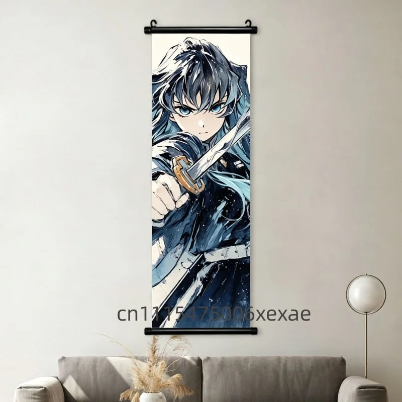 Demon Slayer – Pôster Canvas Scroll para Parede | Inosuke, Zenitsu, Nezuko e mais