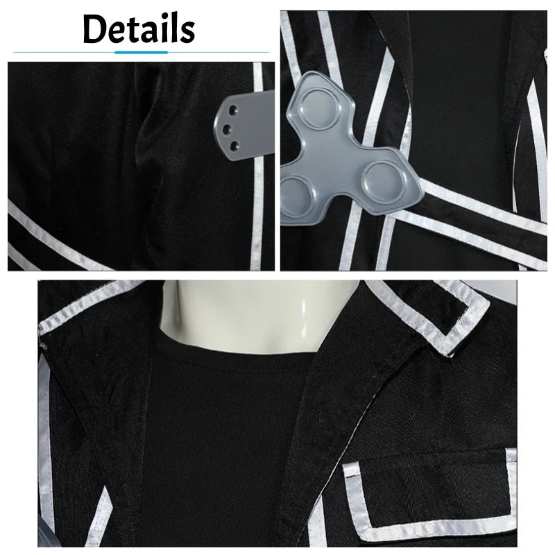 Fantasia Kirito Cosplay – Sword Art Online | Jaqueta, Camisa e Calça para Halloween