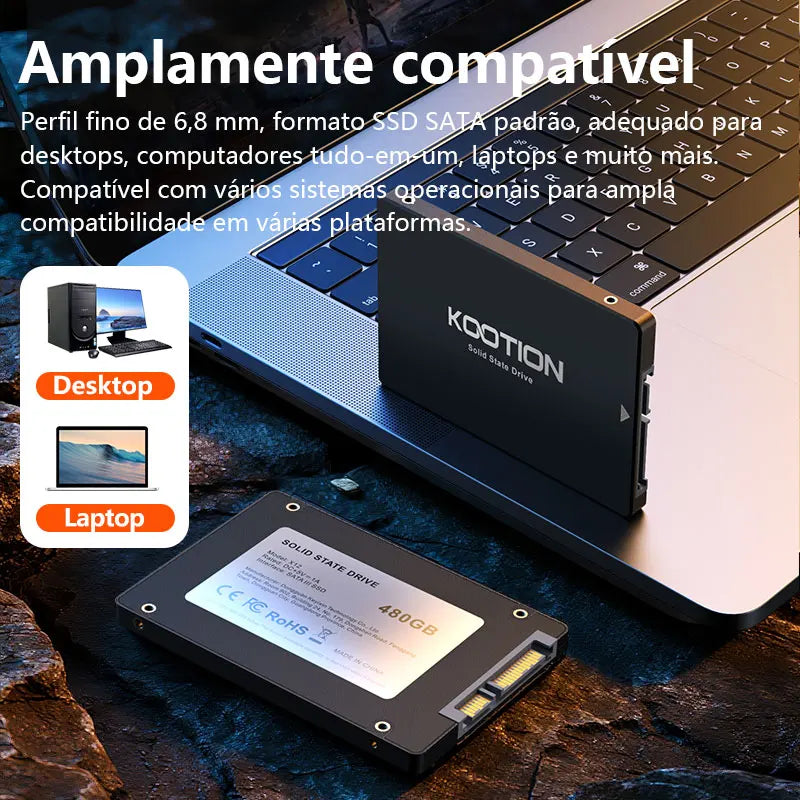 SSD KOOTION SATA 2.5" para PC, Notebook e PS4 – 128GB 240GB 480GB 512GB 1TB