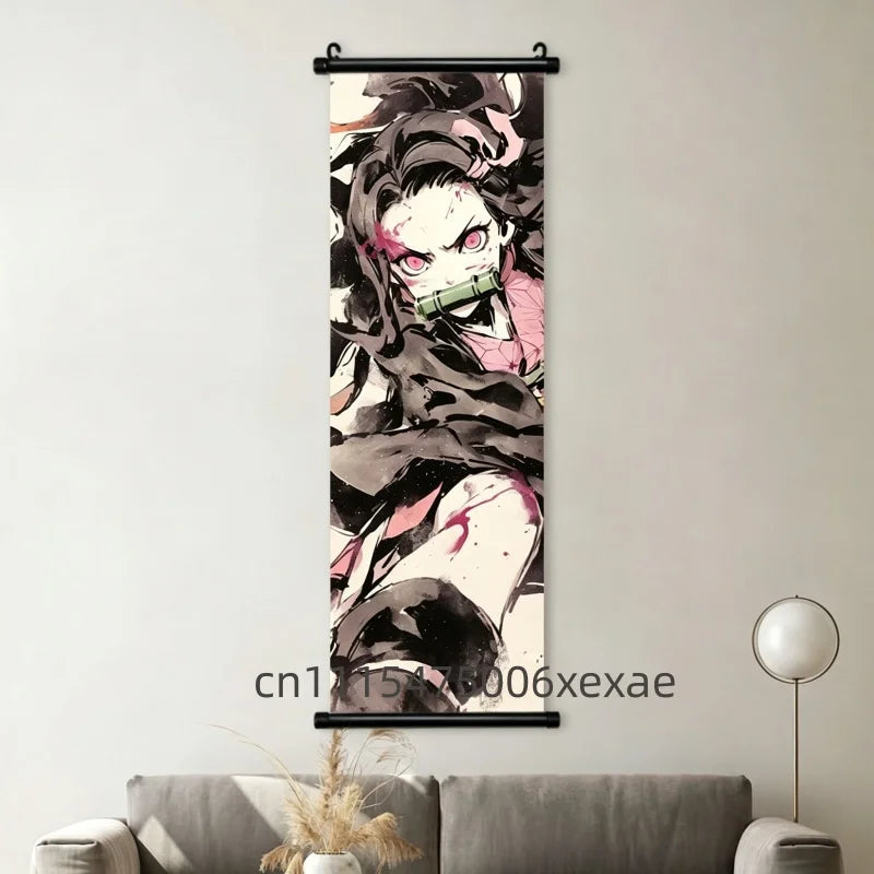 Demon Slayer – Pôster Canvas Scroll para Parede | Inosuke, Zenitsu, Nezuko e mais