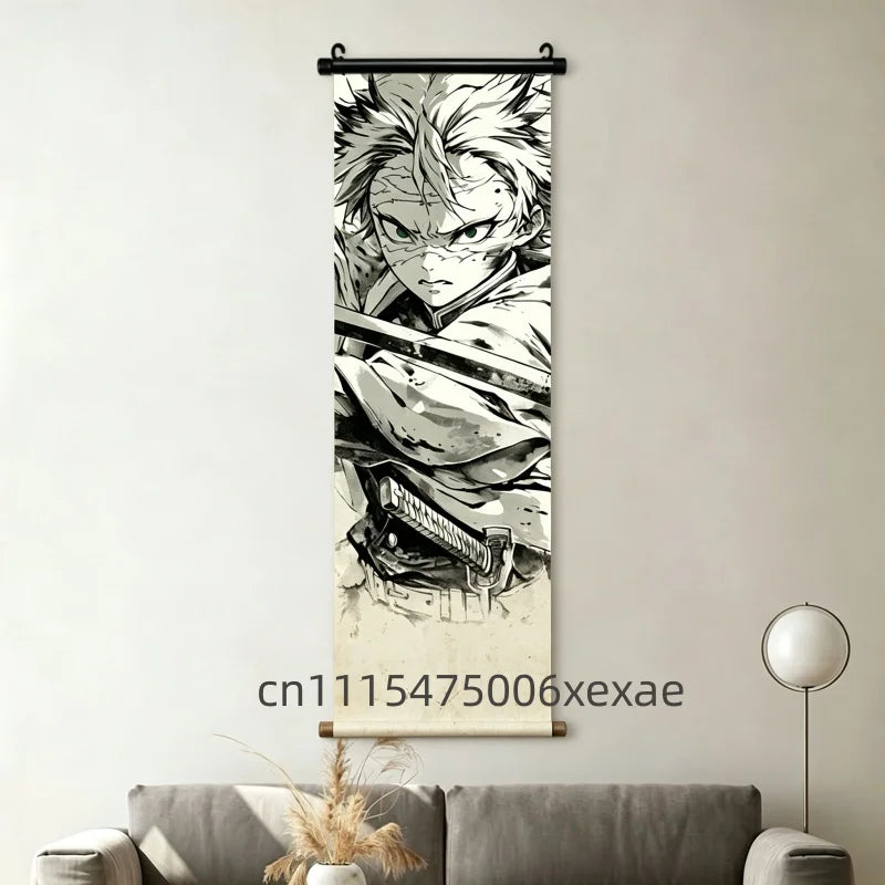Demon Slayer – Pôster Canvas Scroll para Parede | Inosuke, Zenitsu, Nezuko e mais