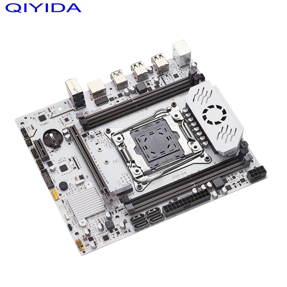 Kit Placa-Mãe QIYIDA X99 com Xeon E5 2680 V4, DDR4 8GB, NVME M.2 e SATA3 – LGA2011-3
