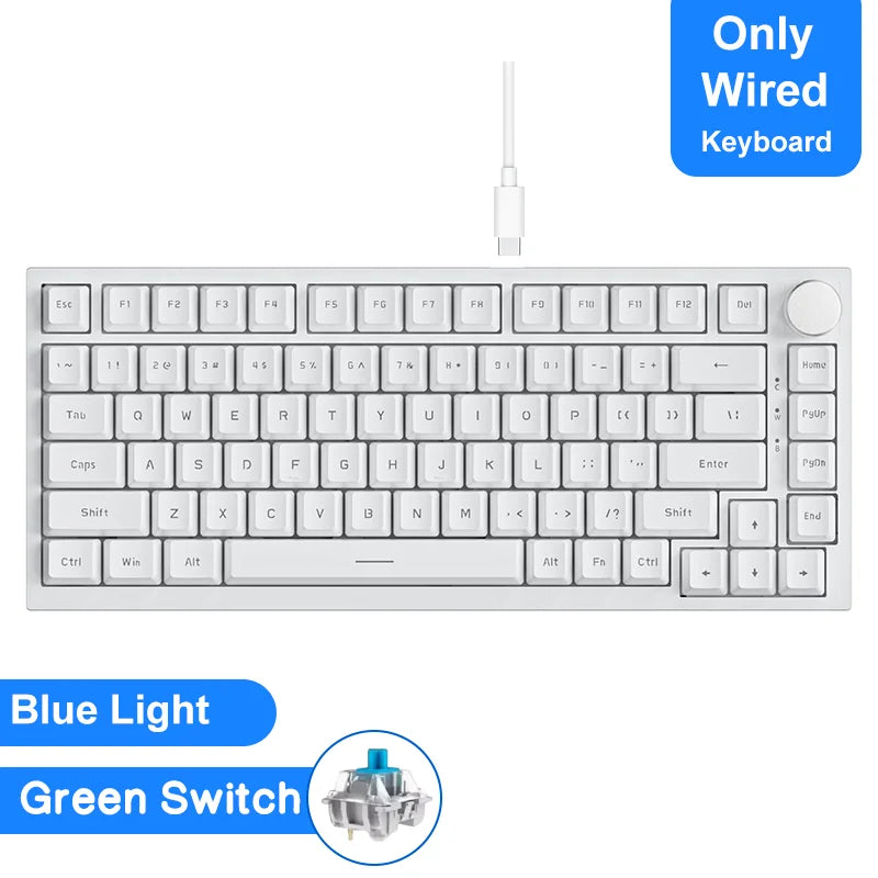 Teclado Mecânico Sem Fio AJAZZ AK820 Pro – Bluetooth 5.1, 2.4G, USB-C, RGB, Hot Swap, Gasket Mount
