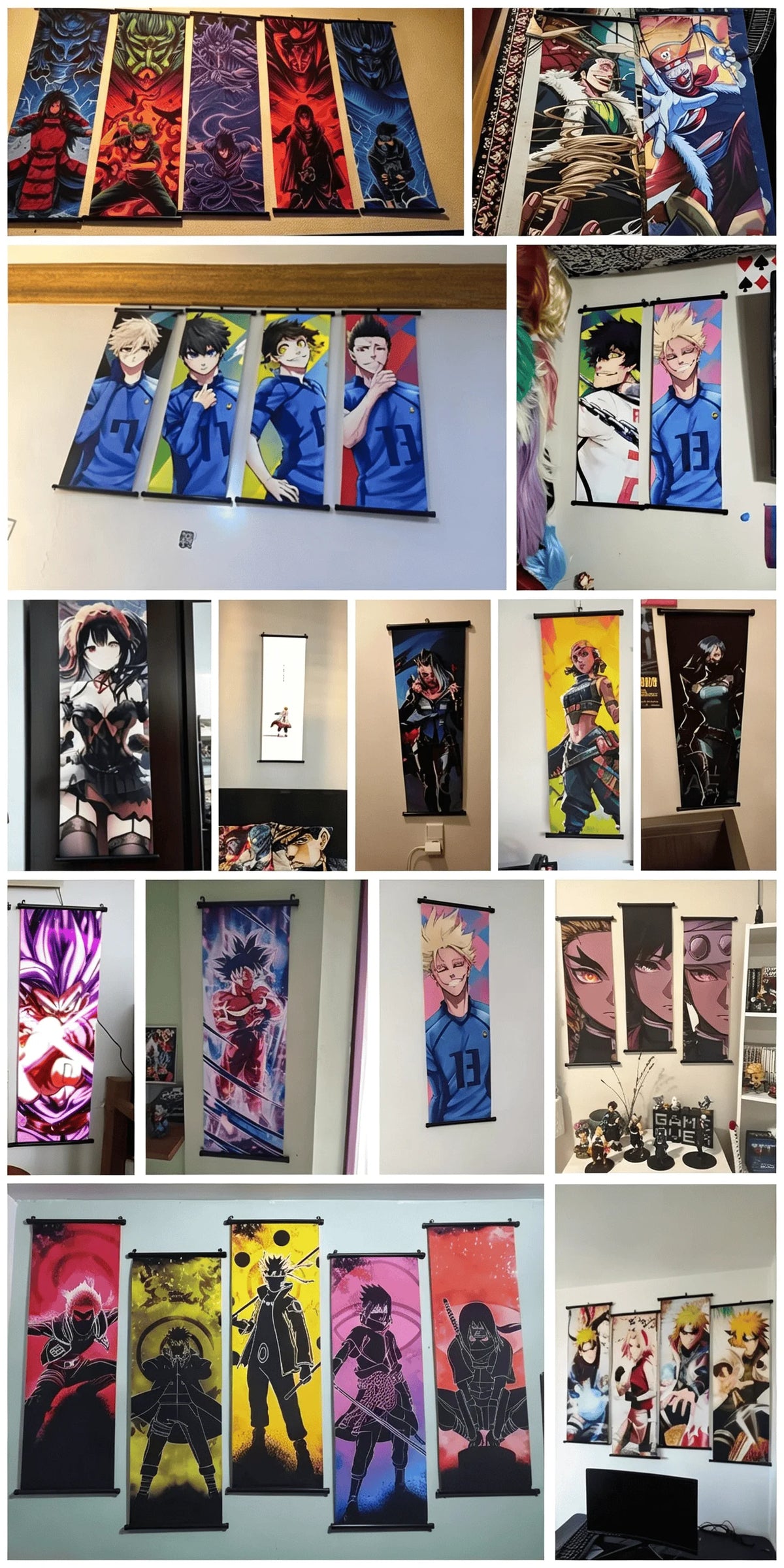 Demon Slayer – Pôster Canvas Scroll para Parede | Inosuke, Zenitsu, Nezuko e mais