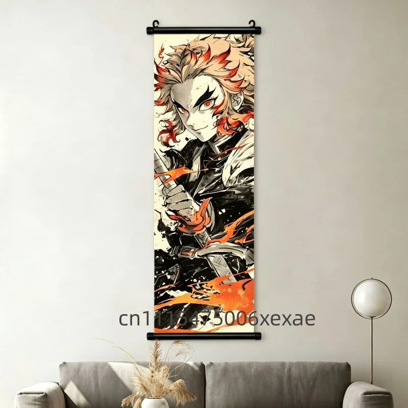 Demon Slayer – Pôster Canvas Scroll para Parede | Inosuke, Zenitsu, Nezuko e mais