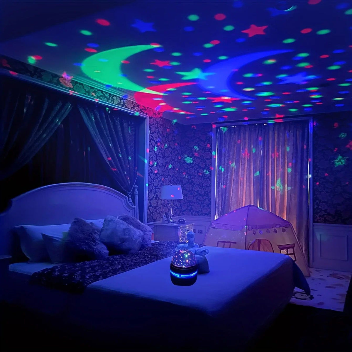 Led céu estrelado luzes da noite usb lâmpada do projetor bola mágica lua estrela