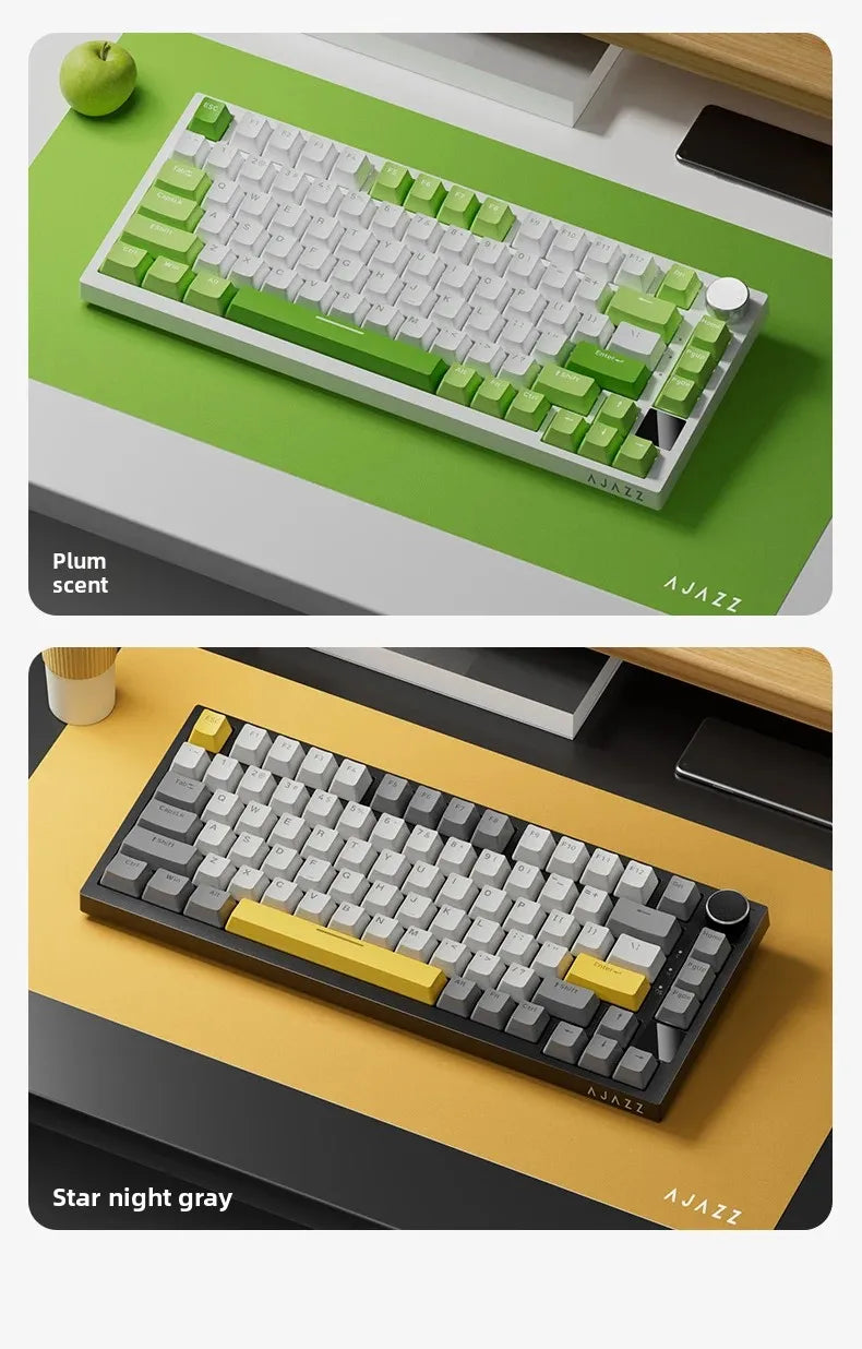 Teclado Mecânico Sem Fio AJAZZ AK820 Pro – Bluetooth 5.1, 2.4G, USB-C, RGB, Hot Swap, Gasket Mount