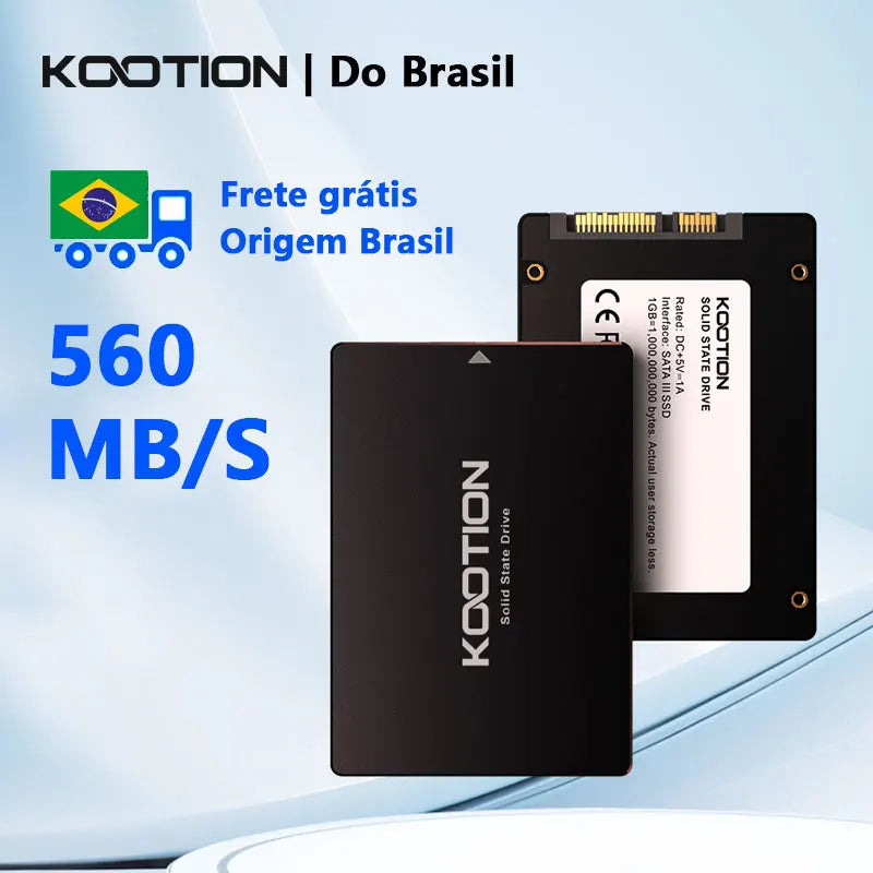 SSD KOOTION SATA 2.5" para PC, Notebook e PS4 – 128GB 240GB 480GB 512GB 1TB