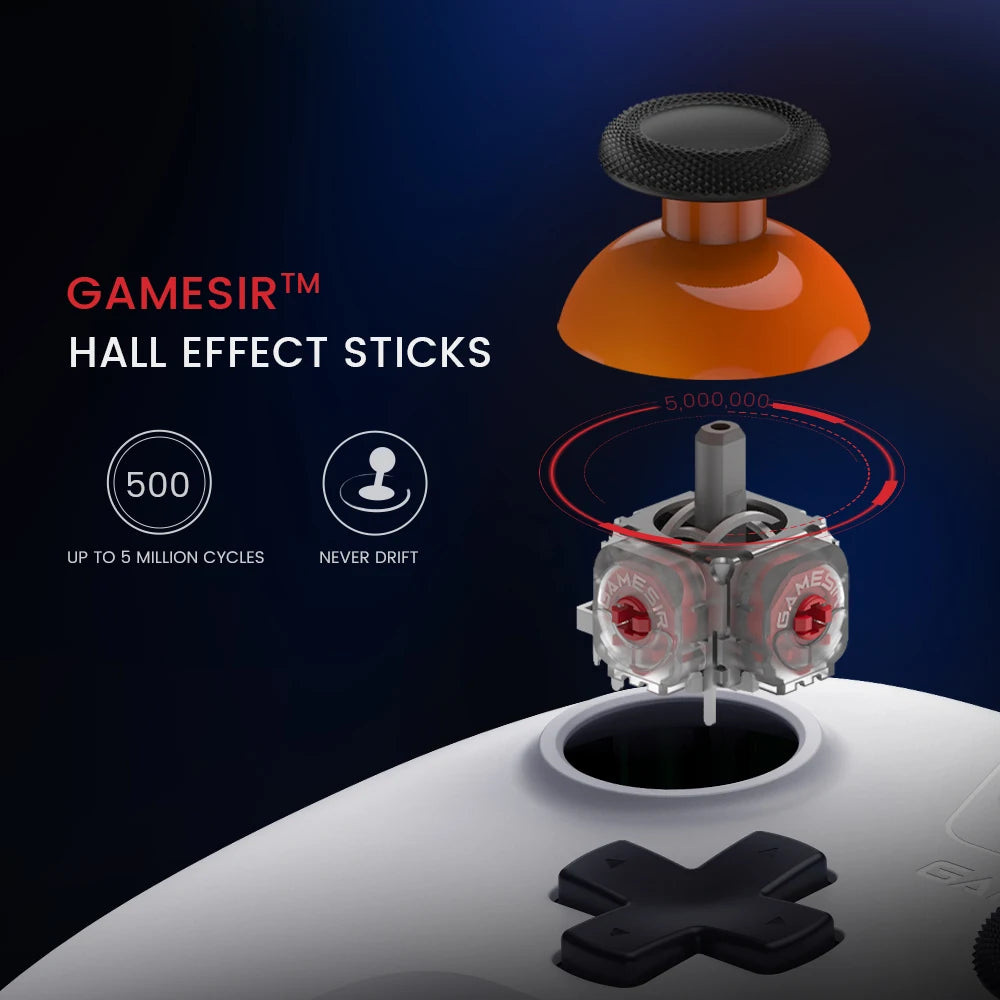 Controle Gamer GameSir Nova Lite Sem Fio – Bluetooth, Hall Effect | Switch, Android, iOS, PC e Steam