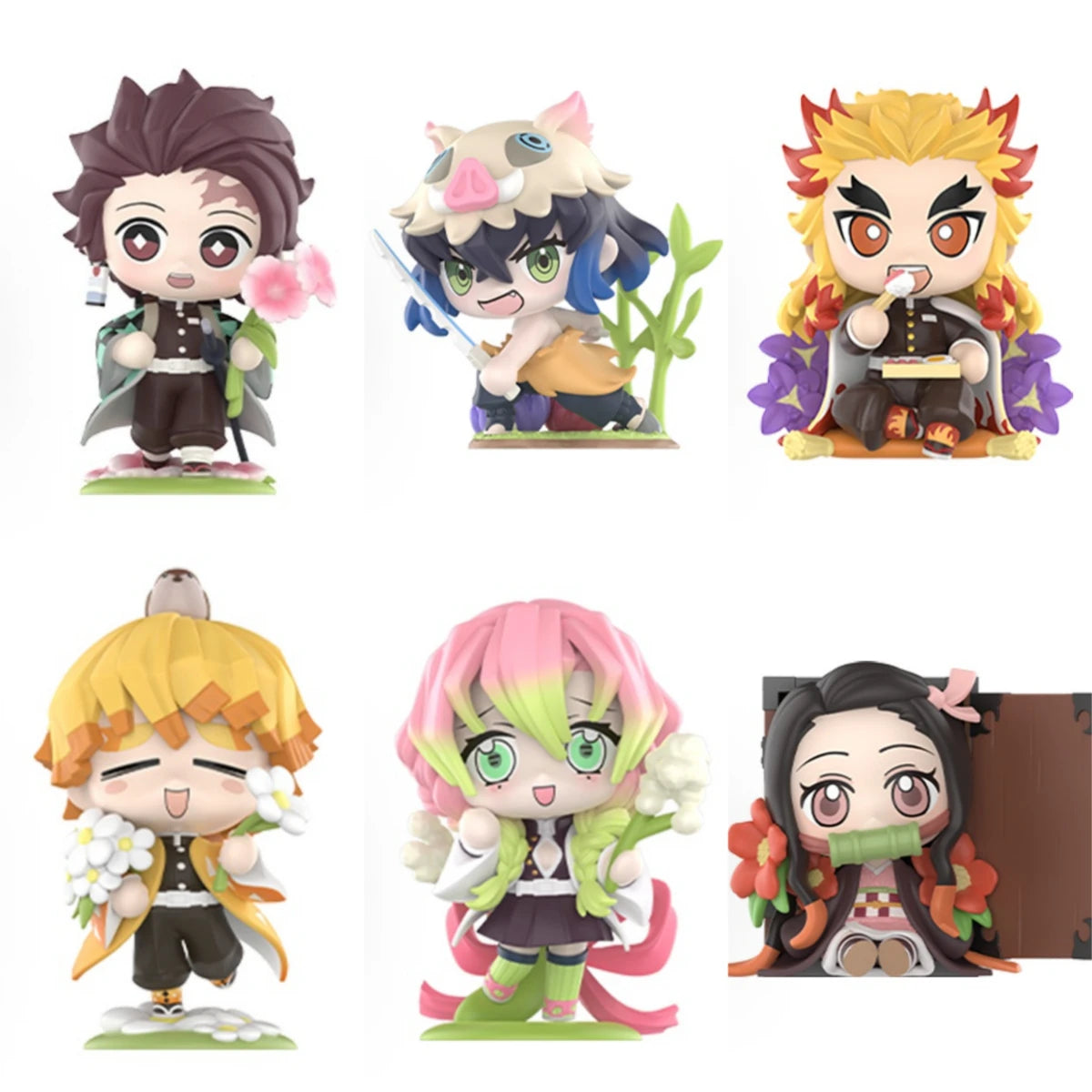 Kit 12 Bonecos Colecionáveis Demon Slayer Versão Q – PVC 6–9cm | Coleção Completa