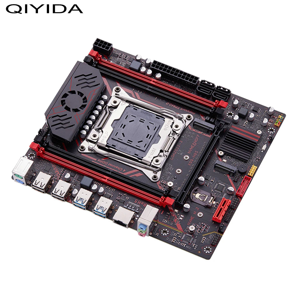 Kit Placa-Mãe QIYIDA X99 H9S com Xeon E5 2630 V4, DDR4 16GB, NVME M.2 e TPM 2.0
