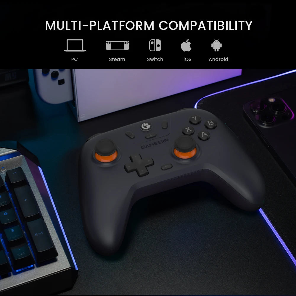 Controle Gamer GameSir Nova Lite Sem Fio – Bluetooth, Hall Effect | Switch, Android, iOS, PC e Steam