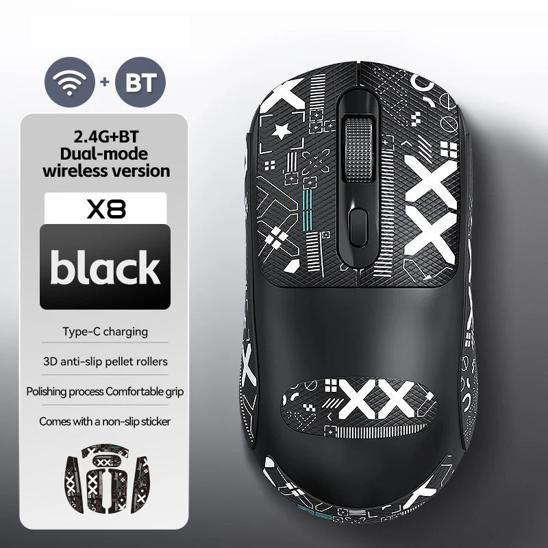 Mouse Gamer Sem Fio Warvank X8 – Bateria 500mAh, Recarga TYPE-C | Notebook e Desktop