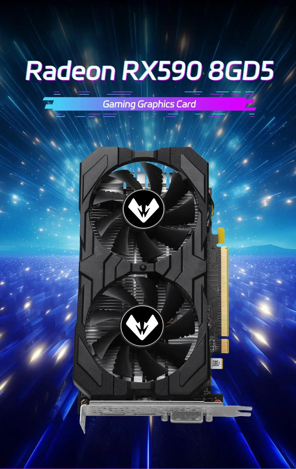 Placa de Vídeo SOYO RX 590 8GB AMD Radeon, memória GDDR5, placa gráfica para jogos e computadores desktop, com entrega no Brasil.