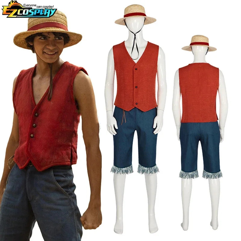 Fantasia Monkey D. Luffy – One Piece | Chapéu de Palha + Kit Completo Adulto