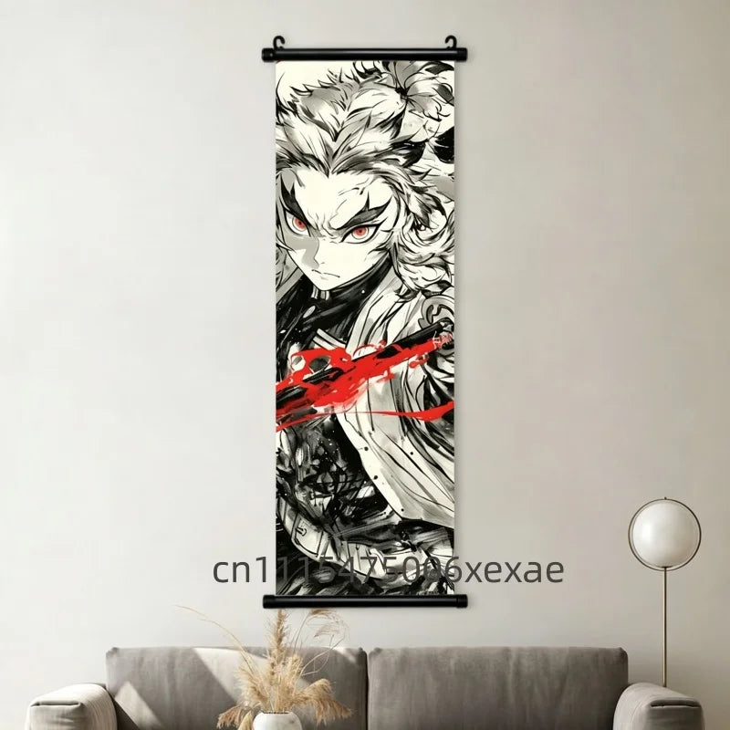 Demon Slayer – Pôster Canvas Scroll para Parede | Inosuke, Zenitsu, Nezuko e mais