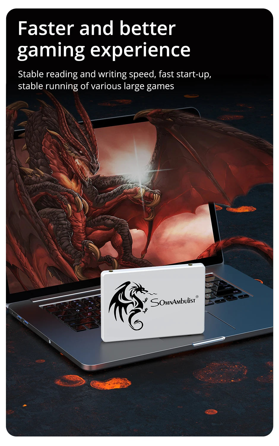 SSD SomnAmbulist 2.5" – Drive de Estado Sólido para Notebook e Desktop | SATA3 64GB 128GB 256GB 512GB