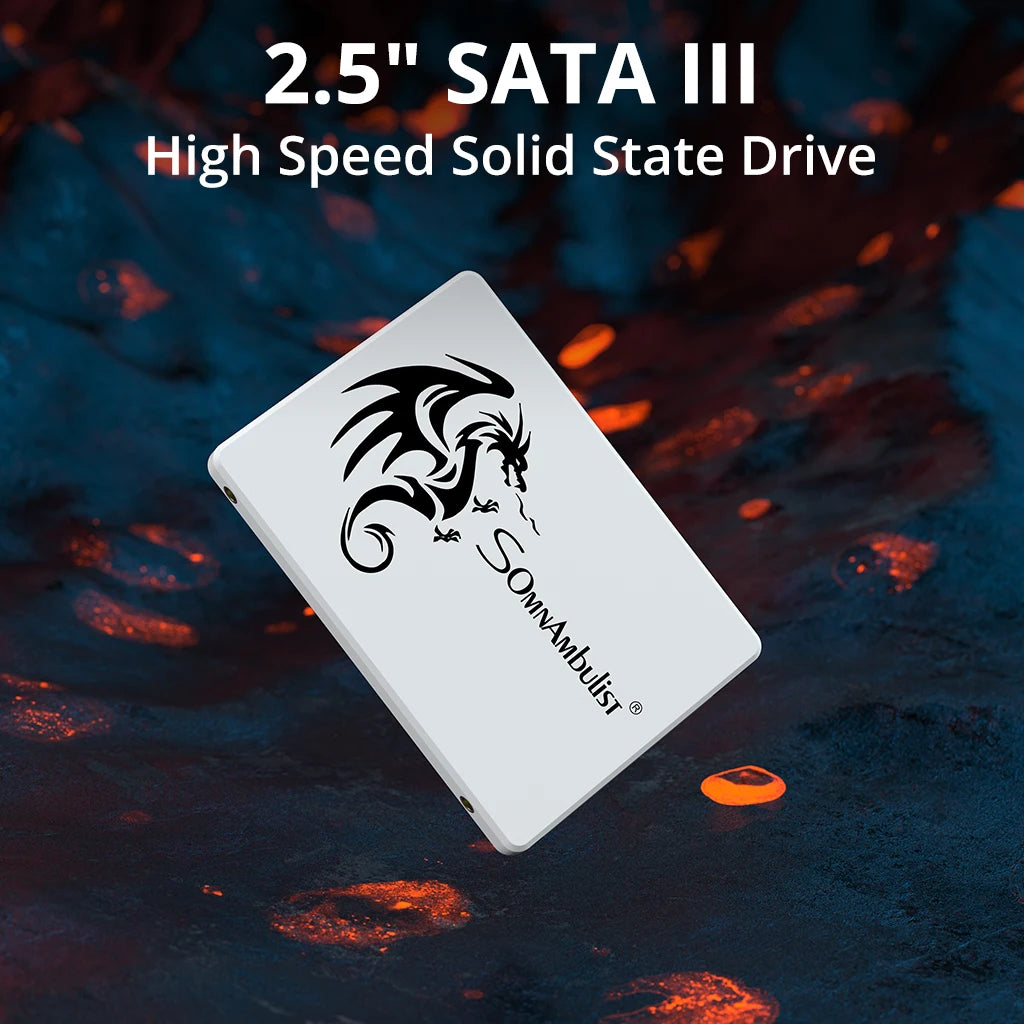 SSD SomnAmbulist 2.5" – Drive de Estado Sólido para Notebook e Desktop | SATA3 64GB 128GB 256GB 512GB