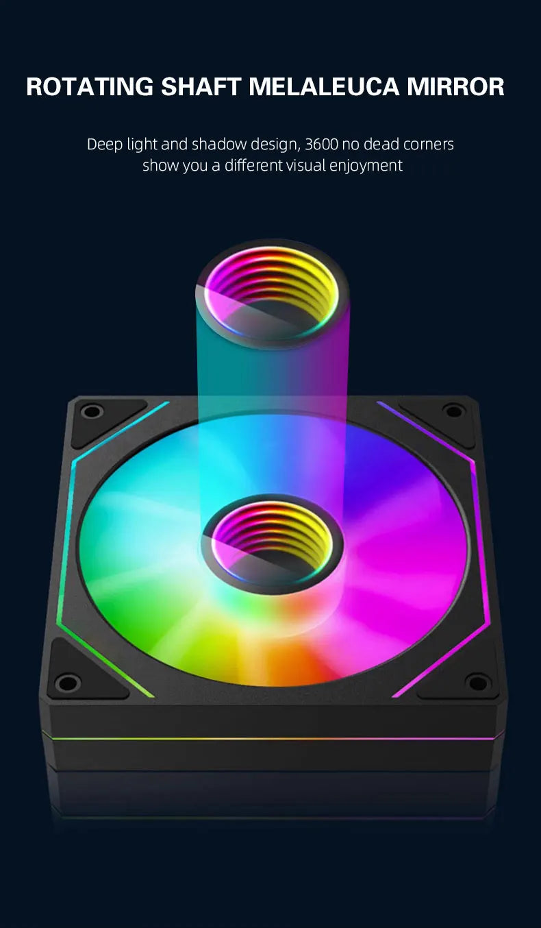 Cooler Fan PRISM 4 PRO ARGB 120mm para Gabinete – 4 Pinos PWM, Silencioso, Efeito Espelho