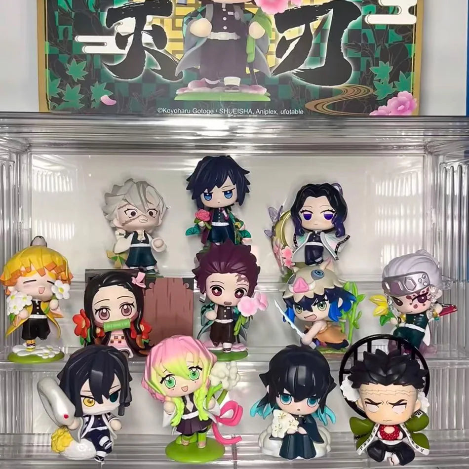 Kit 12 Bonecos Colecionáveis Demon Slayer Versão Q – PVC 6–9cm | Coleção Completa