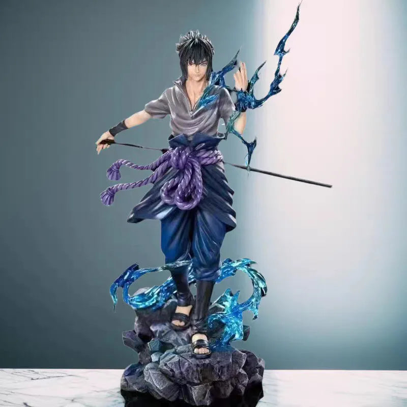 Boneco Colecionável Naruto 23cm Bandai – Uzumaki Naruto e Uchiha Sasuke | Estátua PVC, Enfeite de Mesa