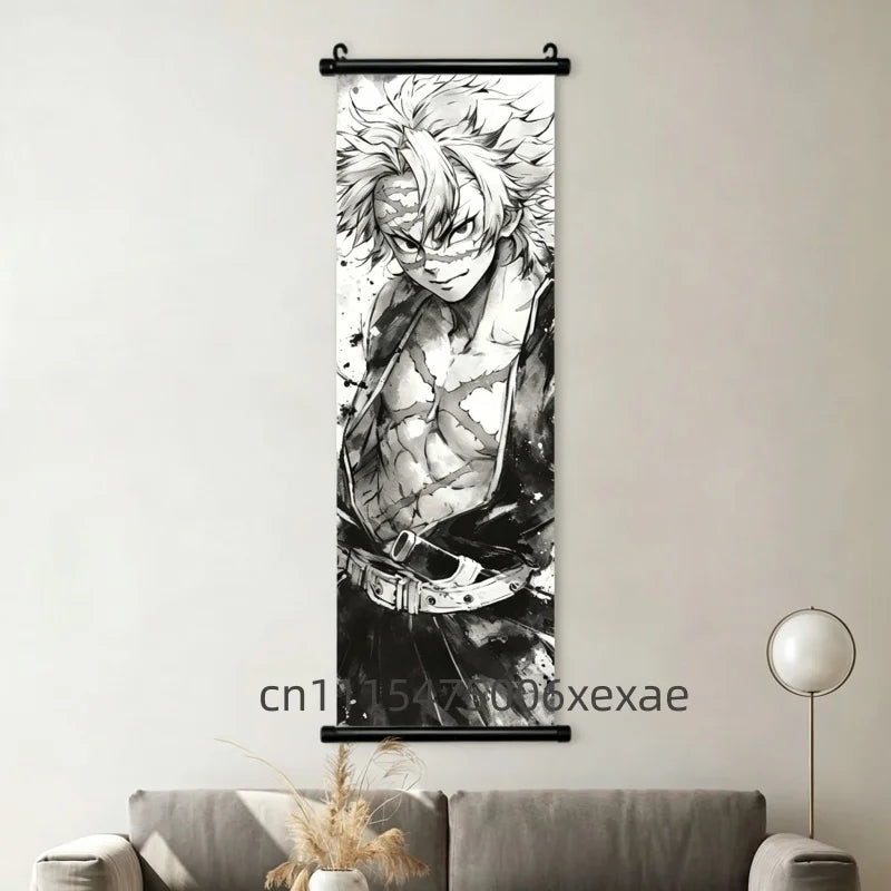 Demon Slayer – Pôster Canvas Scroll para Parede | Inosuke, Zenitsu, Nezuko e mais
