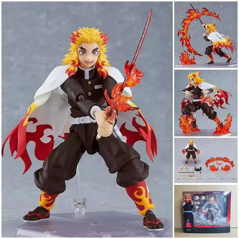 Figma – Action Figure Articulada Rengoku Kyojuro com Efeito de Chamas | Demon Slayer