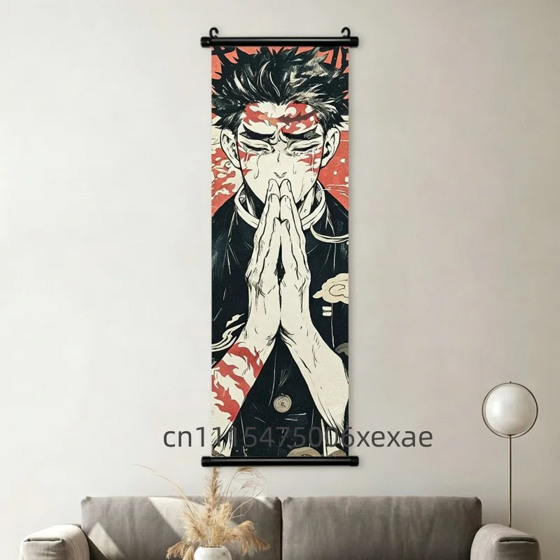 Demon Slayer – Pôster Canvas Scroll para Parede | Inosuke, Zenitsu, Nezuko e mais