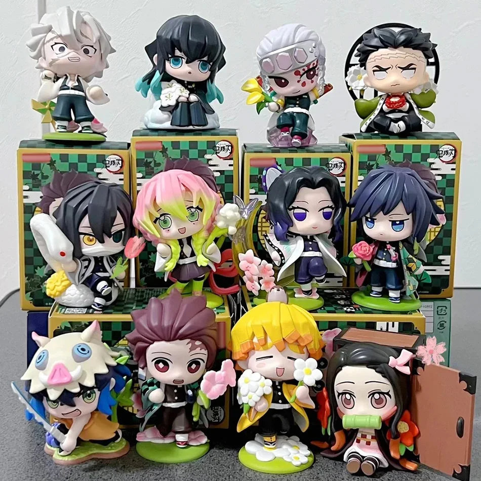 Kit 12 Bonecos Colecionáveis Demon Slayer Versão Q – PVC 6–9cm | Coleção Completa