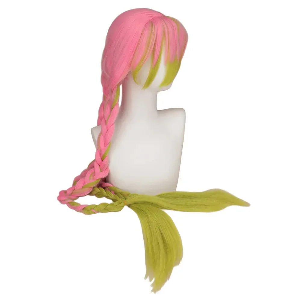 Fantasia Kanroji Mitsuri Cosplay Kit Tattoo – Demon Slayer | Kimono Haori com Peruca