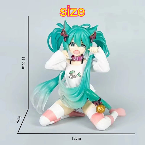 Boneco Colecionável Hatsune Miku Neko Ver. 11cm – PVC Kawaii para Mesa