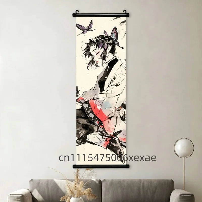 Demon Slayer – Pôster Canvas Scroll para Parede | Inosuke, Zenitsu, Nezuko e mais