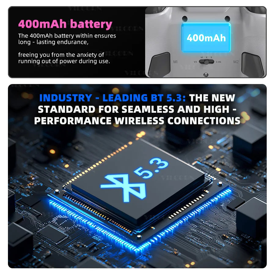 Controle Gamer VILCORN G6 Sem Fio Bluetooth – Joystick Hall Effect | iOS, Android, PC e Switch
