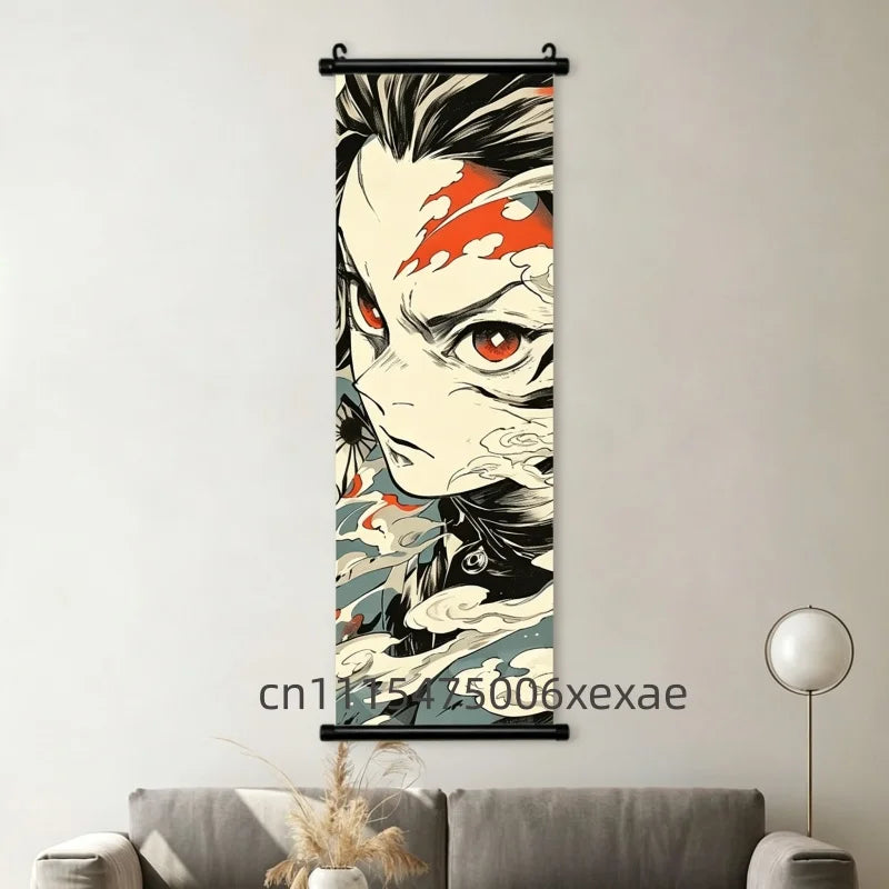 Demon Slayer – Pôster Canvas Scroll para Parede | Inosuke, Zenitsu, Nezuko e mais