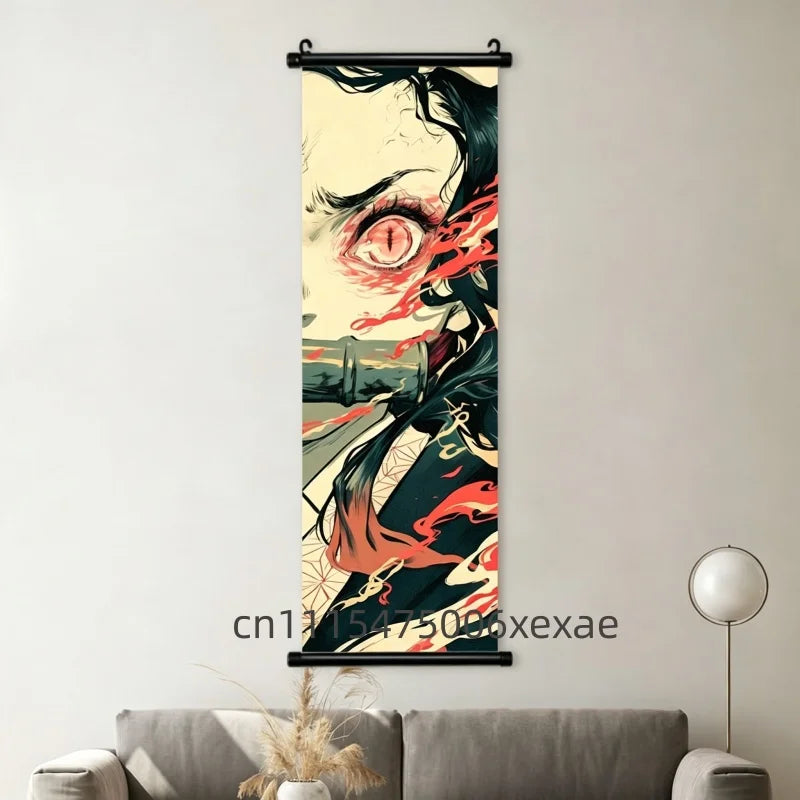 Demon Slayer – Pôster Canvas Scroll para Parede | Inosuke, Zenitsu, Nezuko e mais