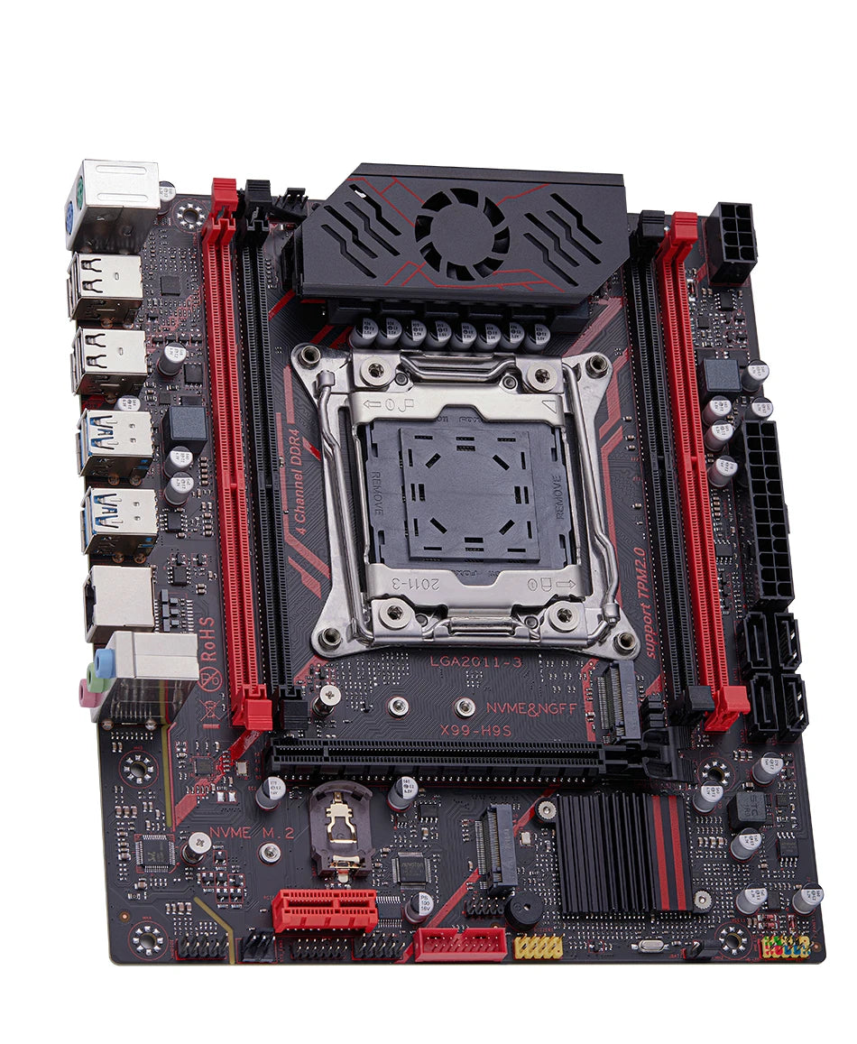 Kit Placa-Mãe QIYIDA X99 H9S com Xeon E5 2630 V4, DDR4 16GB, NVME M.2 e TPM 2.0