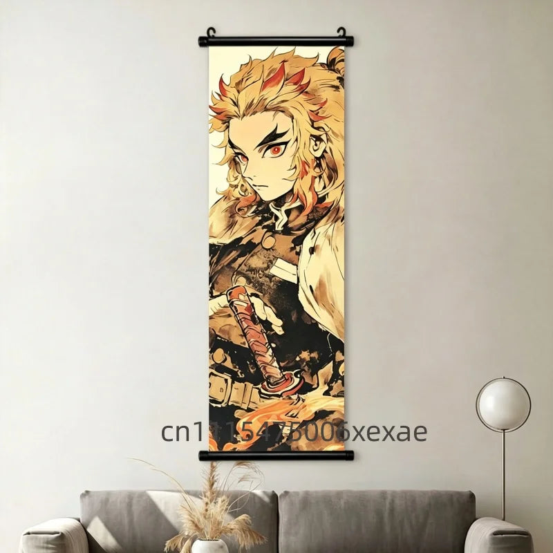 Demon Slayer – Pôster Canvas Scroll para Parede | Inosuke, Zenitsu, Nezuko e mais