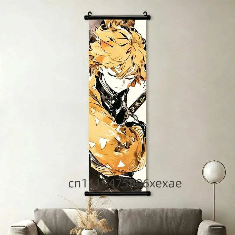 Demon Slayer – Pôster Canvas Scroll para Parede | Inosuke, Zenitsu, Nezuko e mais