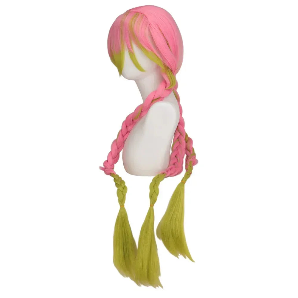 Fantasia Kanroji Mitsuri Cosplay Kit Tattoo – Demon Slayer | Kimono Haori com Peruca